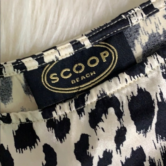SCOOP Beach Cheetah Stretch cover up blouse small with sash belt - Picture 6 of 7